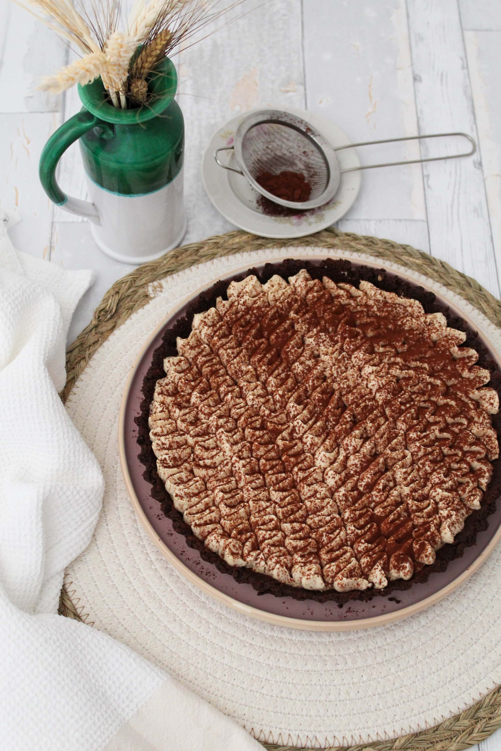 Crostata senza cottura ciocco-caffè